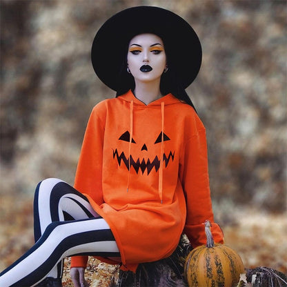 Pumpkin Hooded Sweatshirt Dress