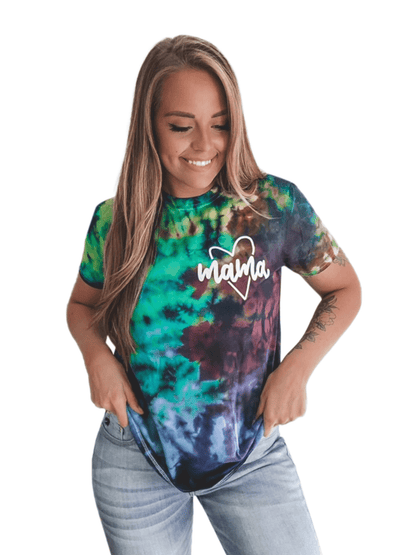 MAMA Multicolor Crinkle Tie Dye Tee by Sweetees