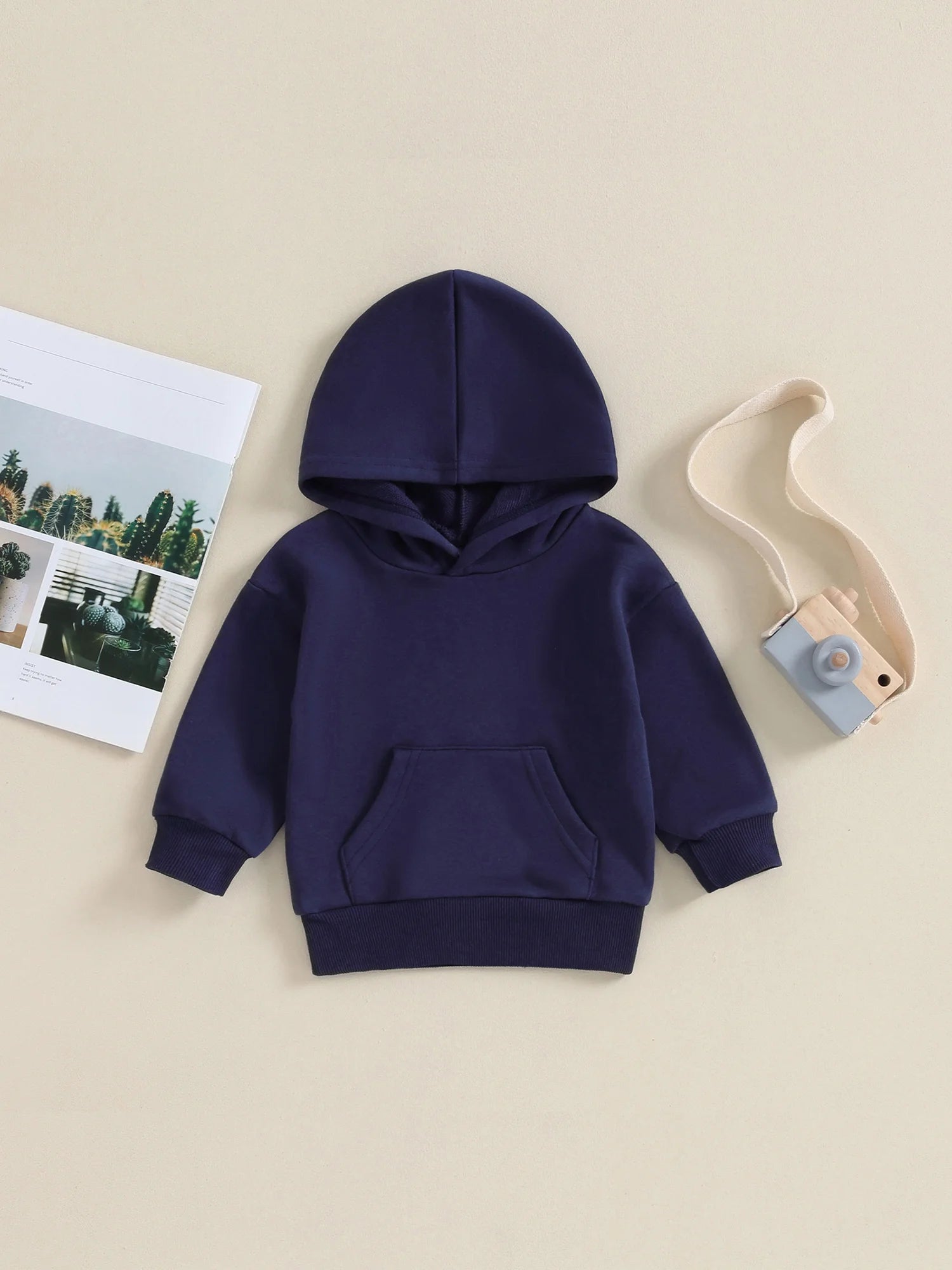 "Cozy & Stylish Hirigin Kids Solid Color Hooded Sweatshirts - Perfect for Every Adventure!"