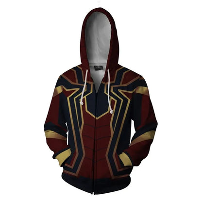 Anime Superhero Spiderman Hooded Zipper Jackets