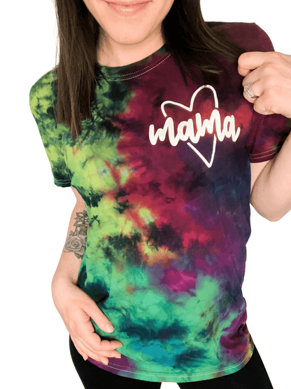 MAMA Multicolor Crinkle Tie Dye Tee by Sweetees