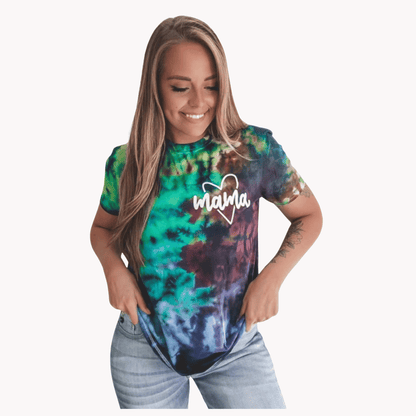 MAMA Multicolor Crinkle Tie Dye Tee by Sweetees