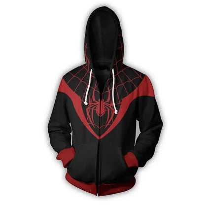 Anime Superhero Spiderman Hooded Zipper Jacket