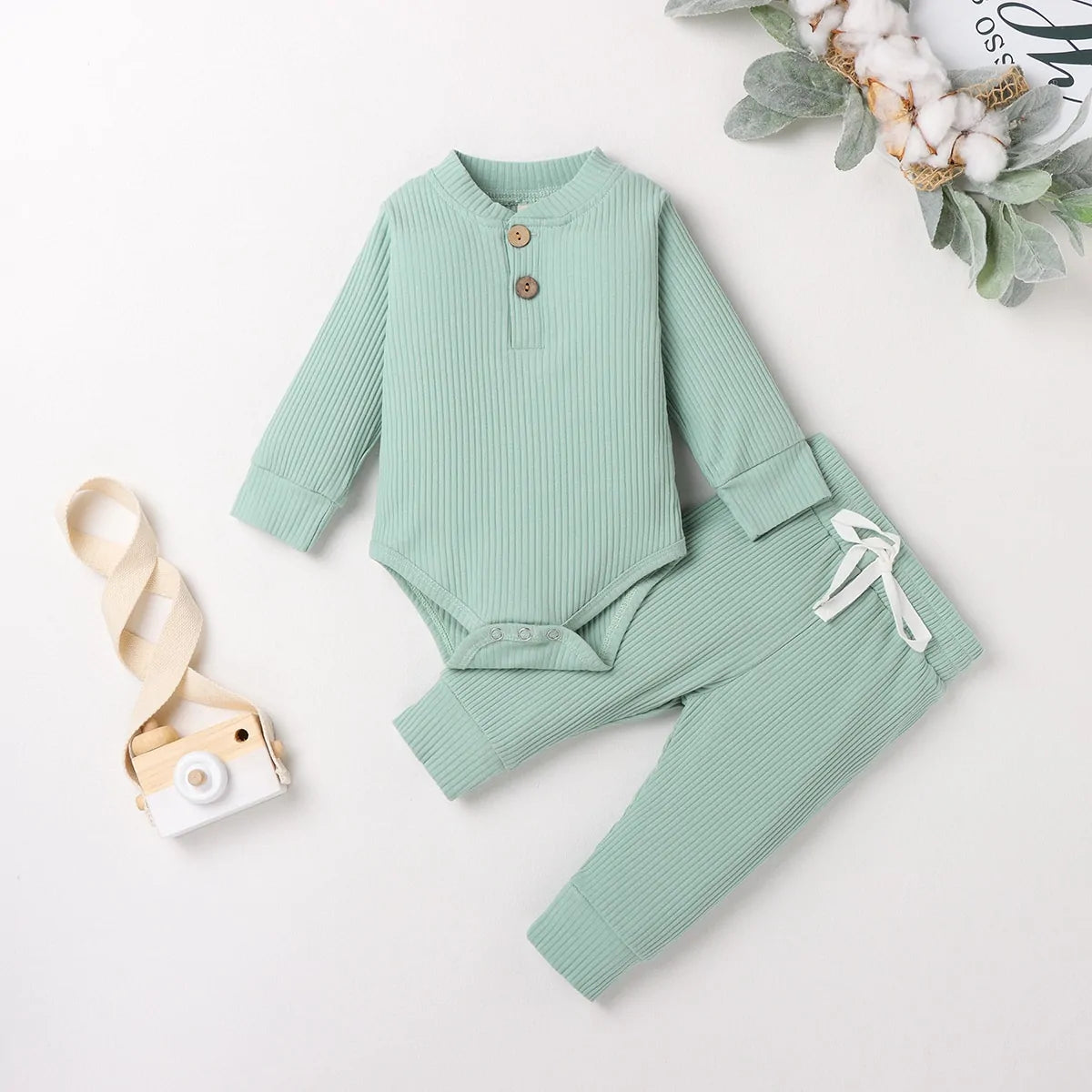 Long Sleeve 2Pc Cotton Knitted Set