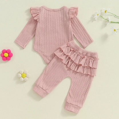 Flying Sleeve Two-piece Top And Pants Set