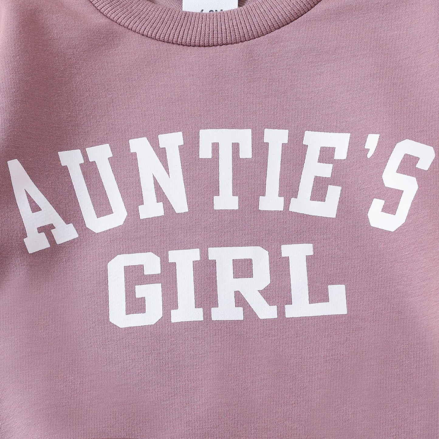 Printed Solid Color "Auntie Girl" Hoodie and Pants