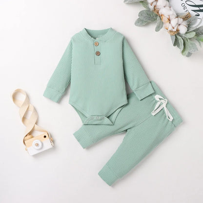 Long Sleeve 2Pc Cotton Knitted Set