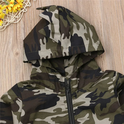 Camouflage Dinosaur Hooded Jacket