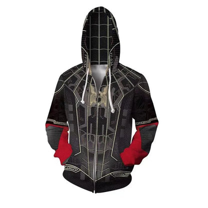 Anime Superhero Spiderman Hooded Zipper Jackets