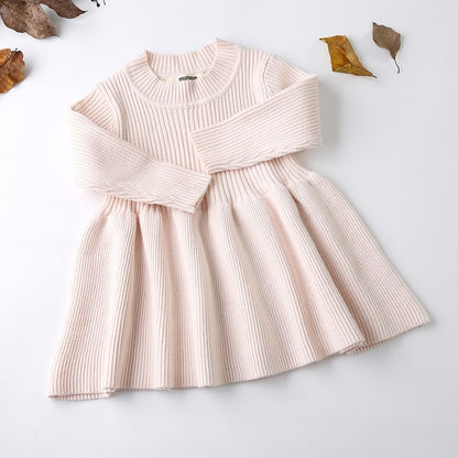 Knee-High Long Sleeve Knitted Dress