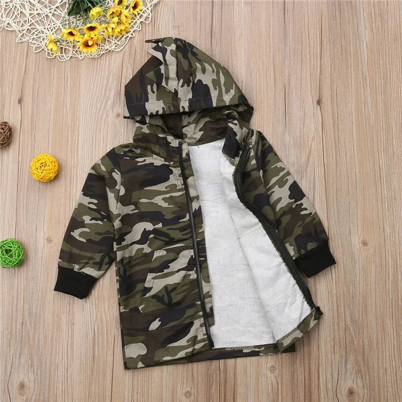 Camouflage Dinosaur Hooded Jacket