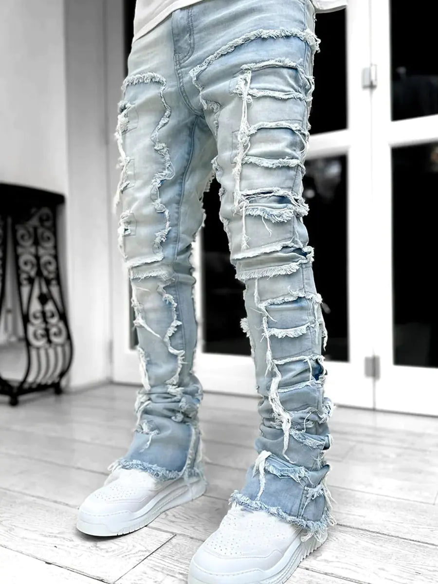 Ripped Skinny Leg Denim Jeans