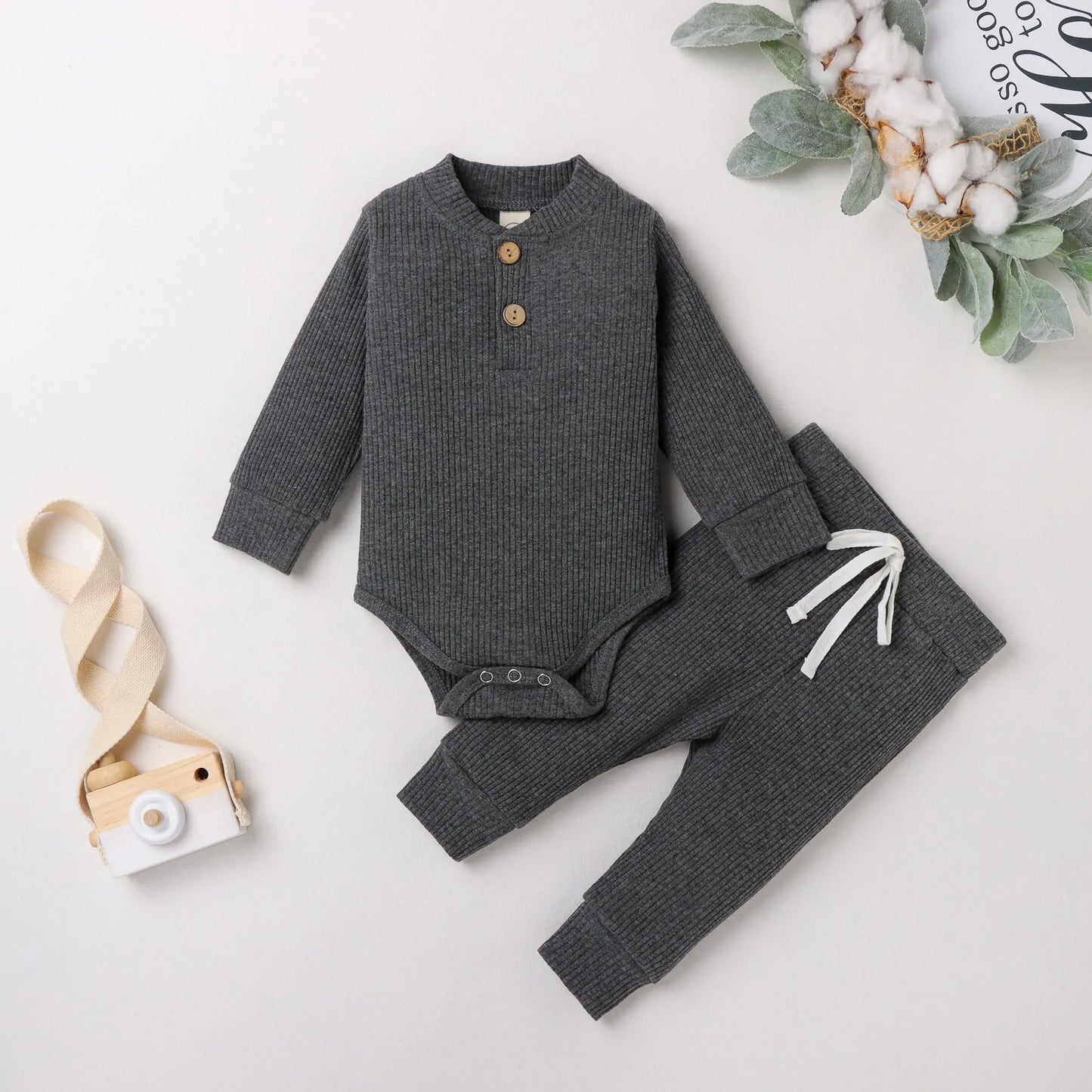 Long Sleeve 2Pc Cotton Knitted Set