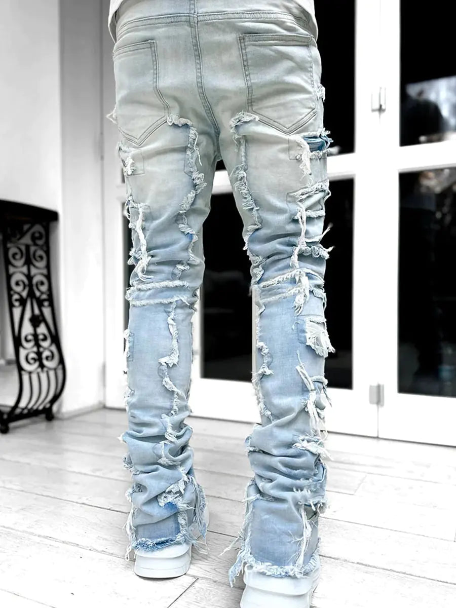 Ripped Skinny Leg Denim Jeans