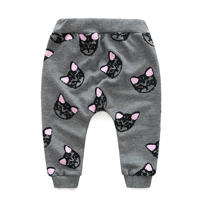 Long Sleeve Kitten Two-Piece Cotton Set