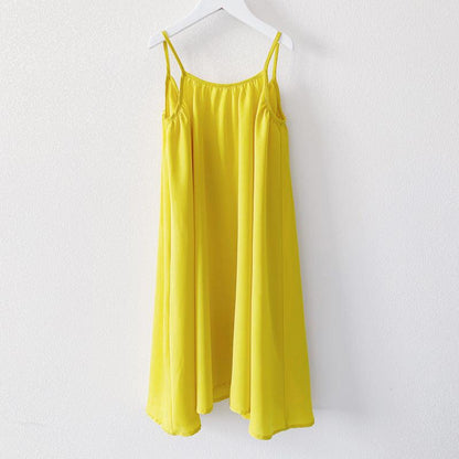 Sunny Yellow Mother-Daughter Matching Midi Sundresses - Flowy Summer Sleeveless Dresses with Adjustable Straps-dresslikemommy.com