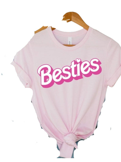 Adult Besties Barbie Tee - Pink by Sweetees