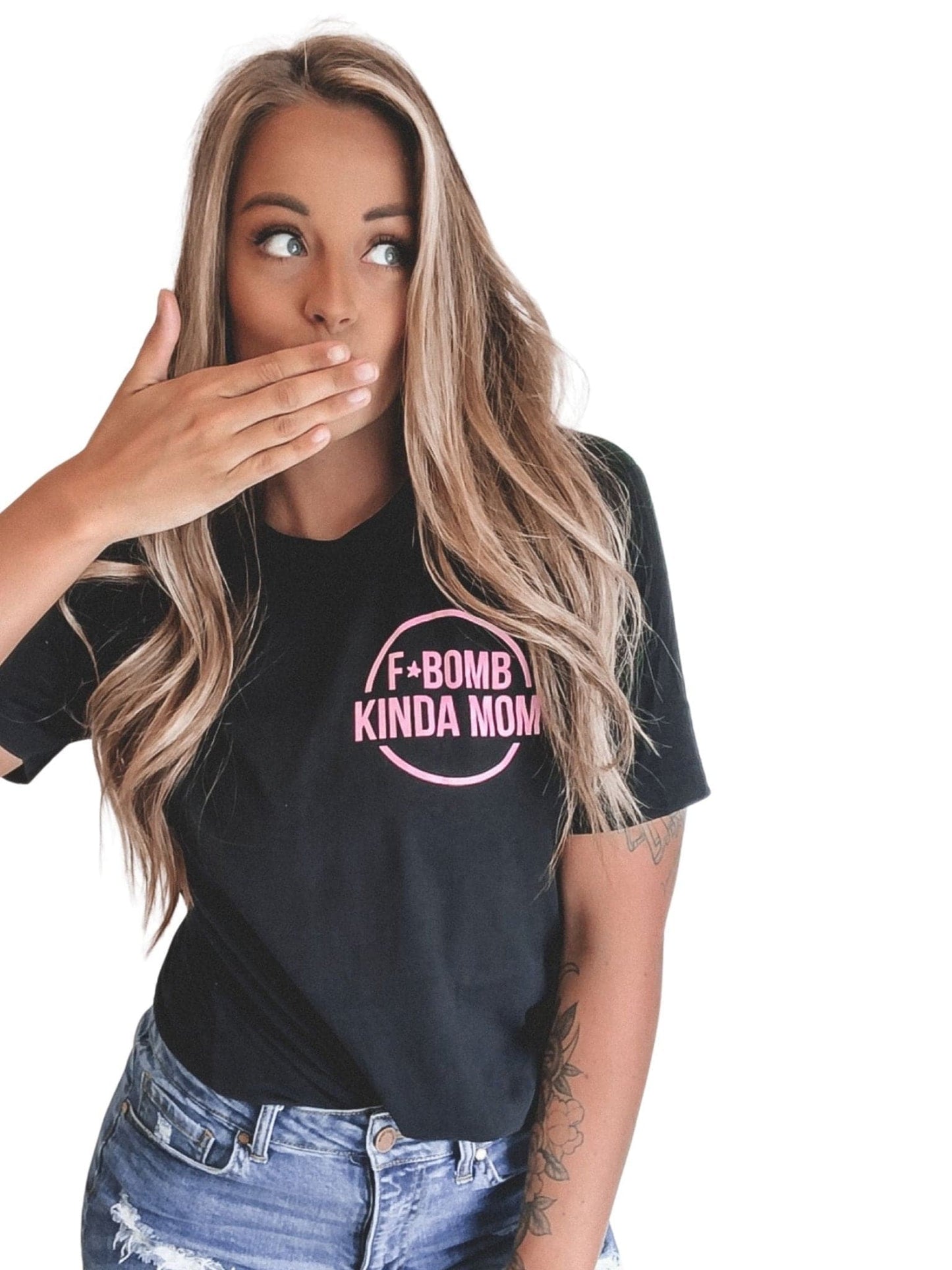 F-Bomb Kinda Mom Tee - Black w/ Pink Print by Sweetees