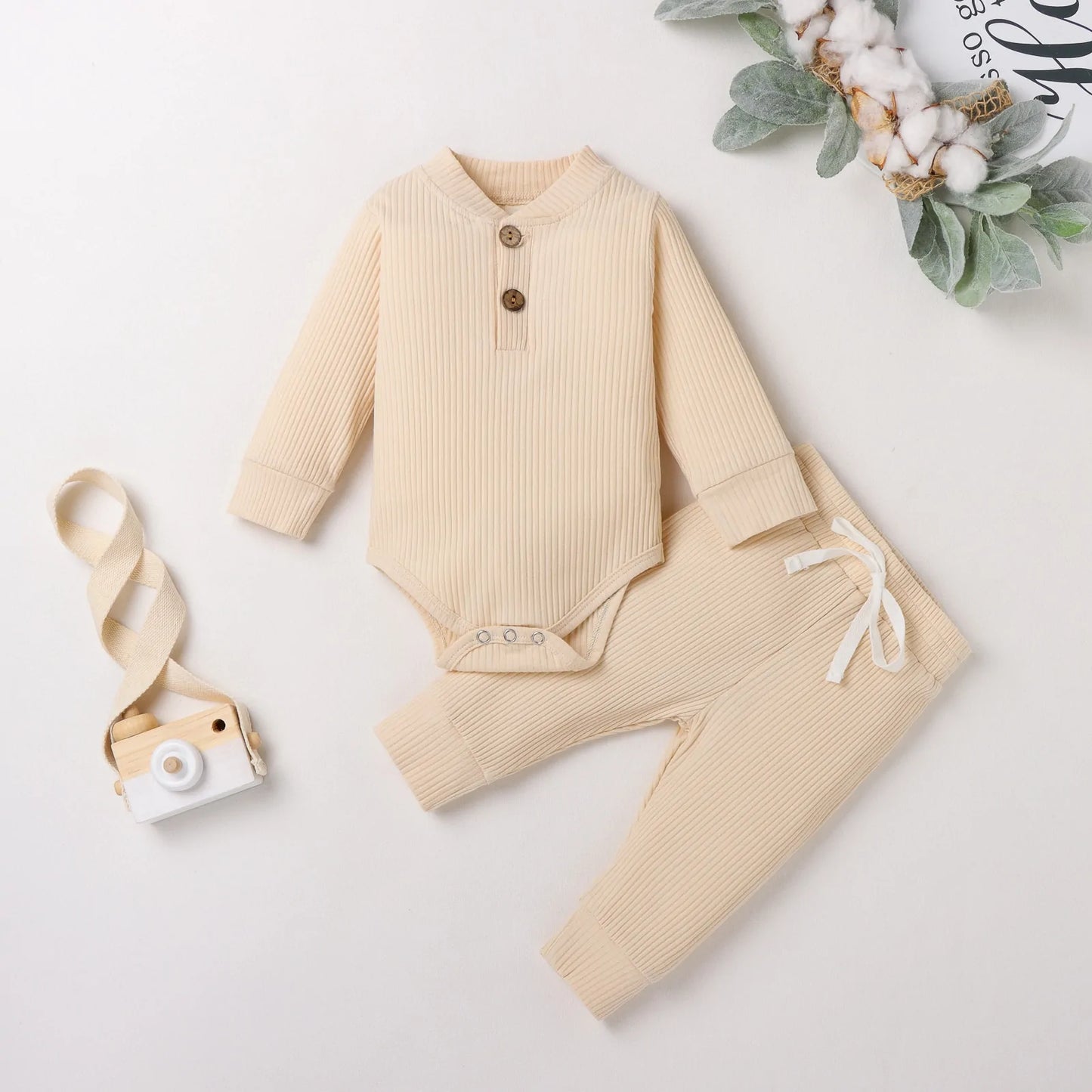 Long Sleeve 2Pc Cotton Knitted Set