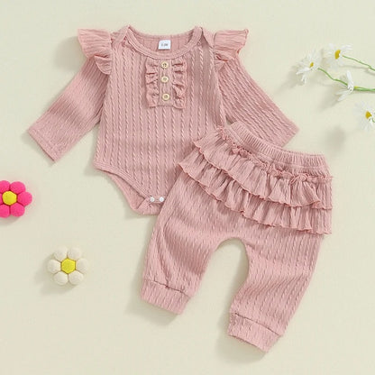 Flying Sleeve Two-piece Top And Pants Set