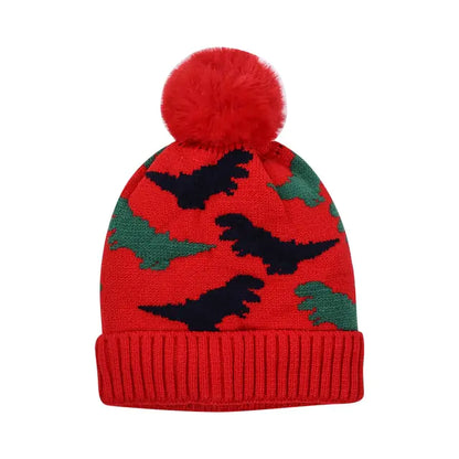 Kids Multi-Color Woolen Fur Ball Skully