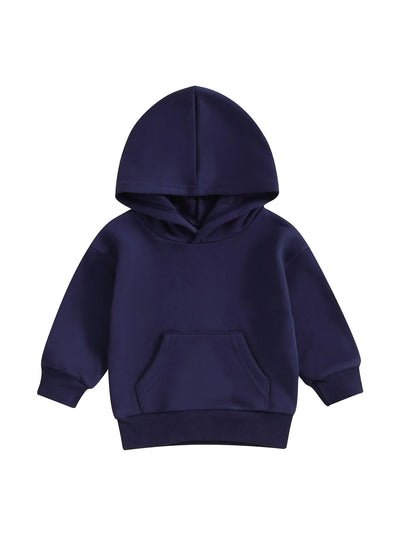 "Cozy & Stylish Hirigin Kids Solid Color Hooded Sweatshirts - Perfect for Every Adventure!"