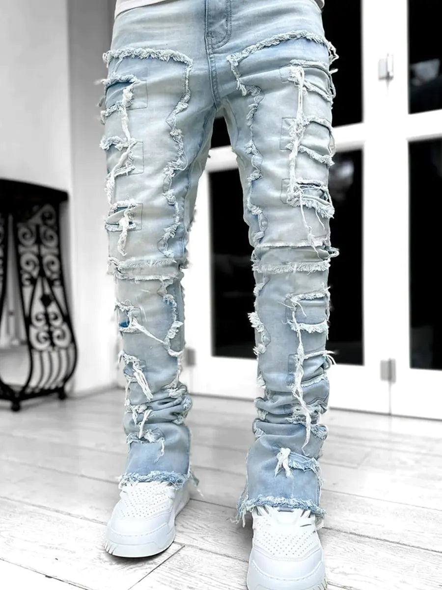 Ripped Skinny Leg Denim Jeans