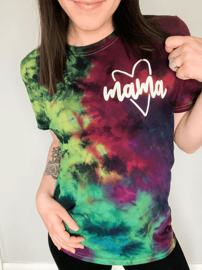 MAMA Multicolor Crinkle Tie Dye Tee by Sweetees