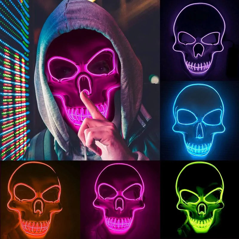 LED Skeleton Halloween Mask