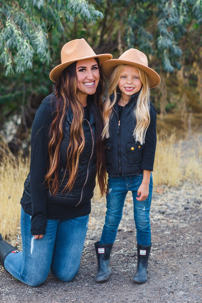 Mom & Me - Felt Brim Hats - Many Colors! - Sparkle in Pink