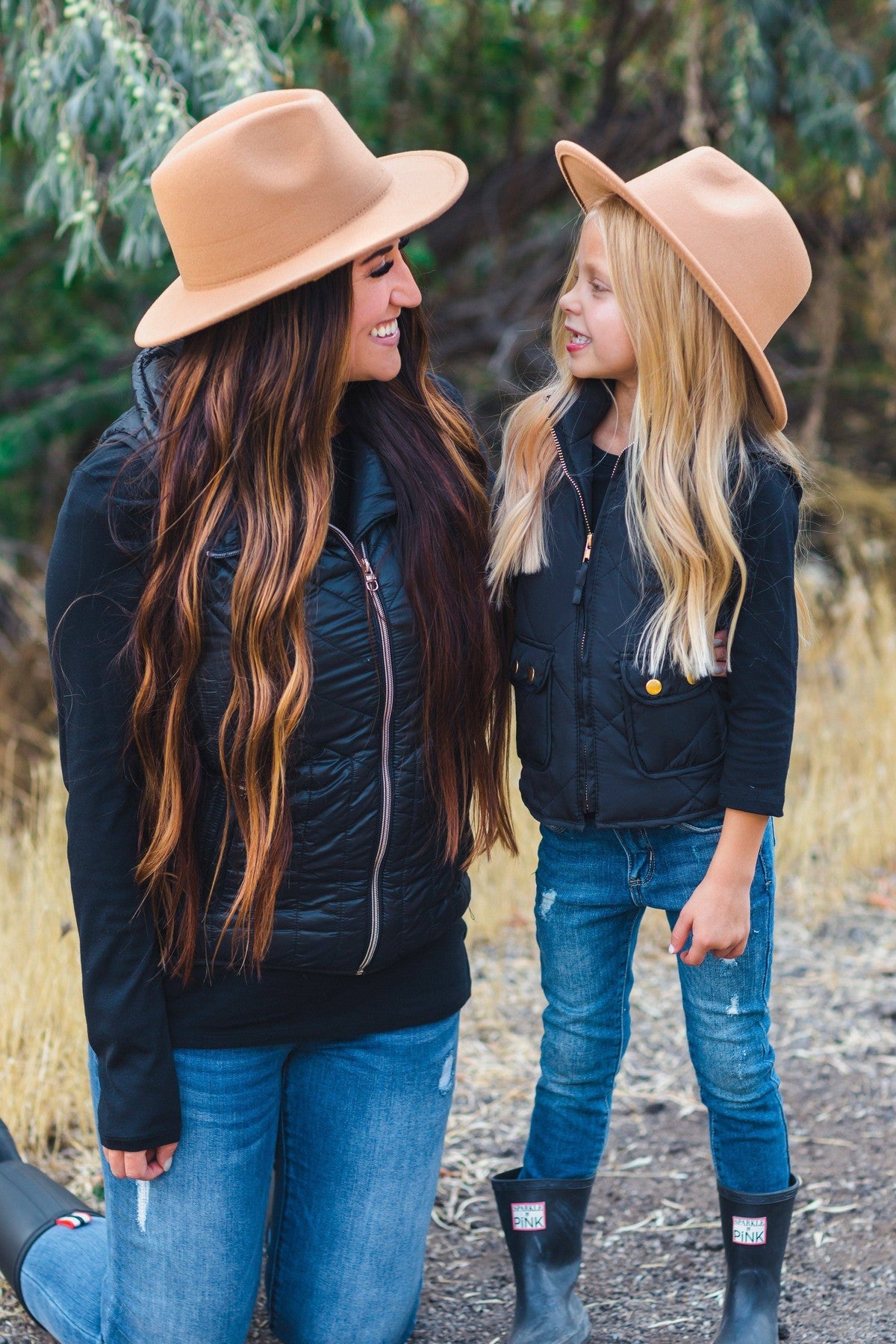 Mom & Me - Felt Brim Hats - Many Colors! - Sparkle in Pink