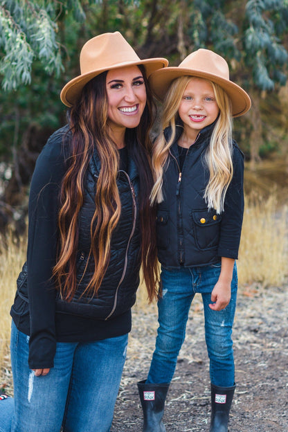 Mom & Me - Felt Brim Hats - Many Colors! - Sparkle in Pink