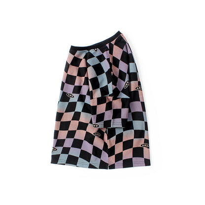 Checkerboard Pattern Short Sleeve Crewneck Tee by MyKids-USA™